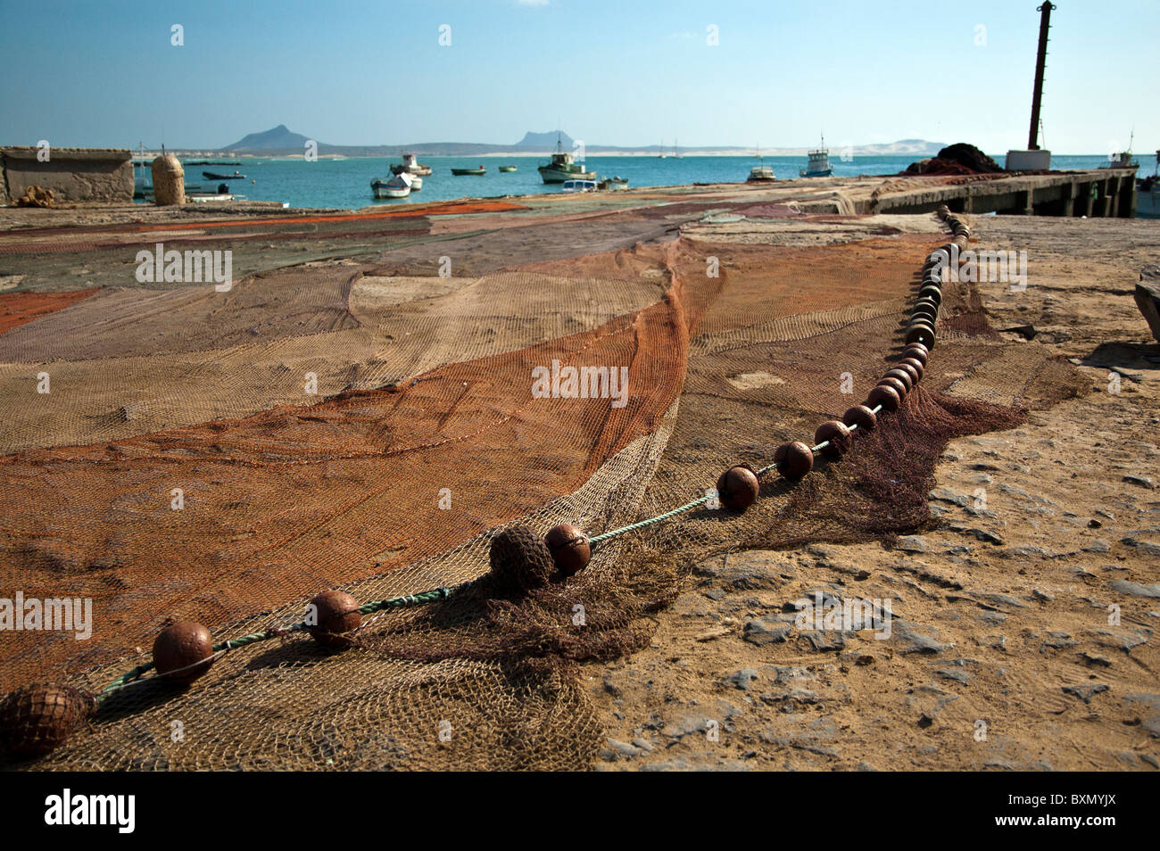 Fishing net, Sal Rei, Boa Vista, Cape Verde Stock Photo