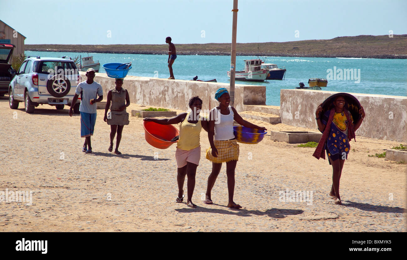Women in Sal Rei, Boa Vista, Cape Verde Stock Photo