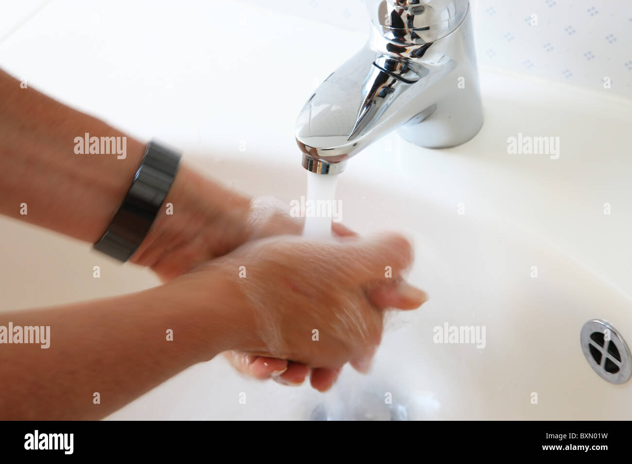 washing hands Stock Photo