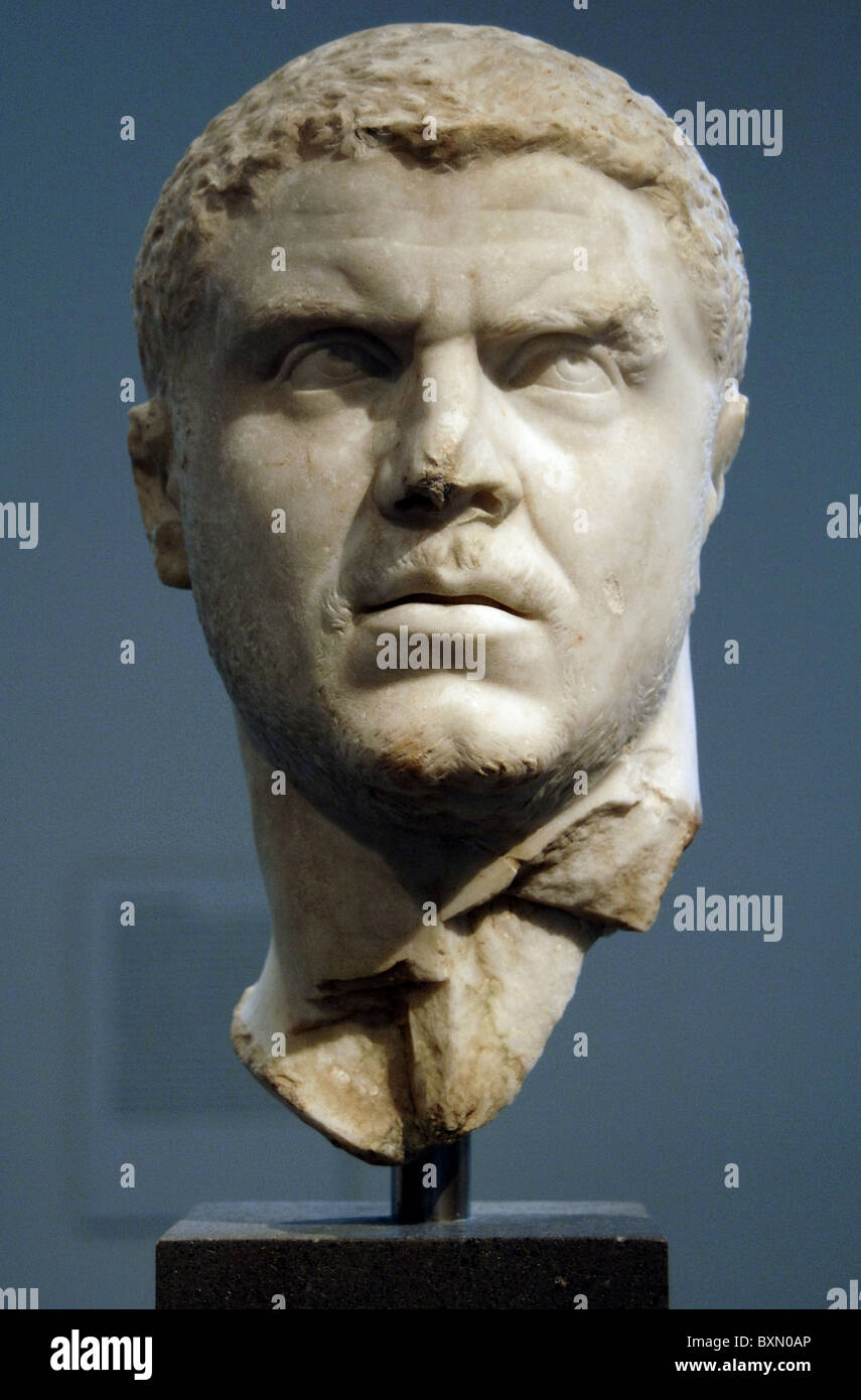 Marcus Aurelius Caracalla (Marcus Aurelius Antoninus) (186-217). Roman Emperor (211-217). Marble portrait. Stock Photo