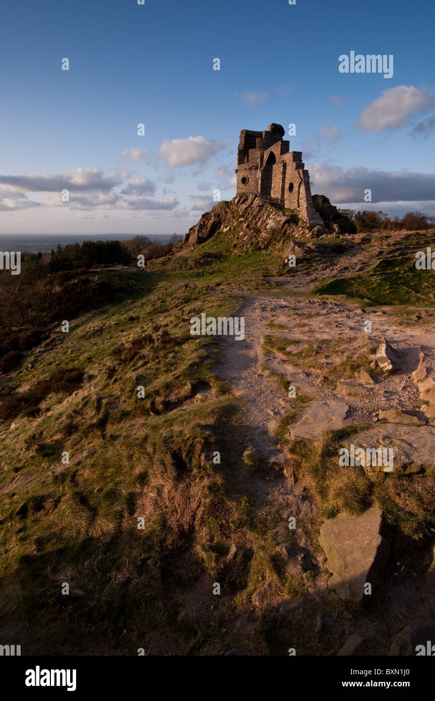 The folly of Mow Cop on the Staffordshire, Cheshire border Stock Photo