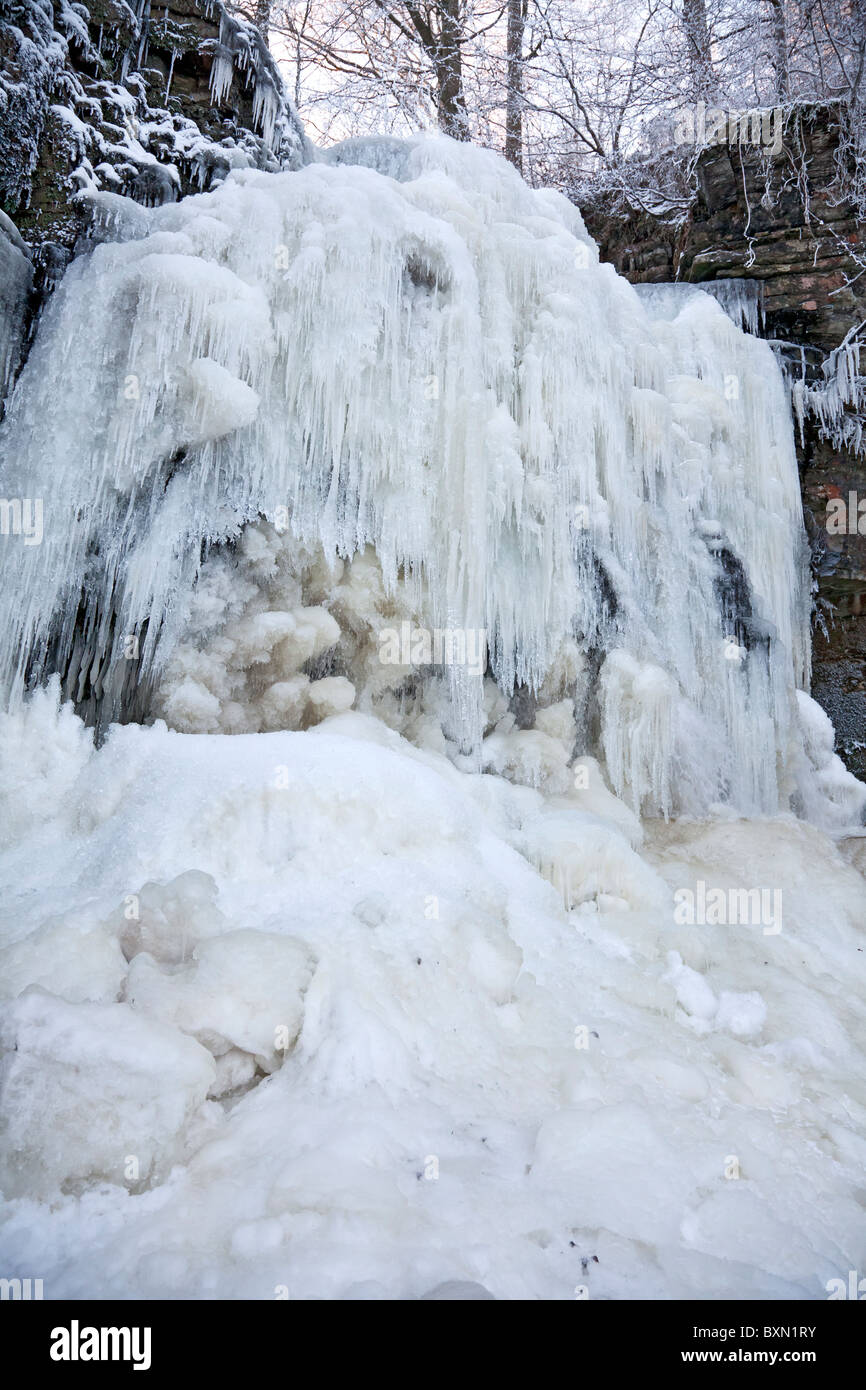 A frozen waterfall (Lynn Glen) outside Dalry in North Ayrshire