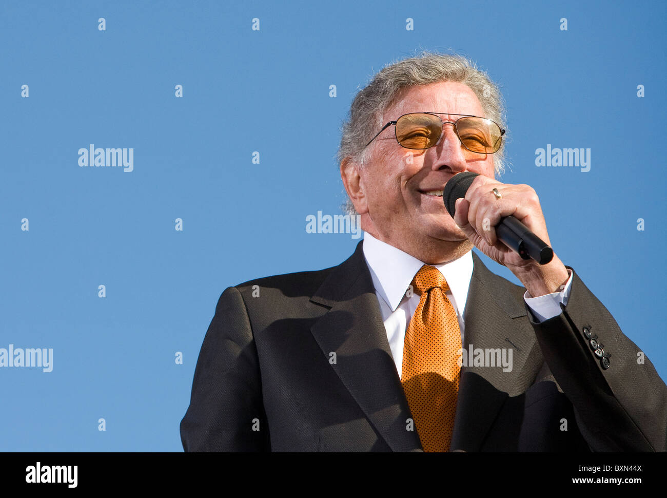 Tony Bennett performing at the Rally to Restore Sanity And/Or Fear. Stock Photo