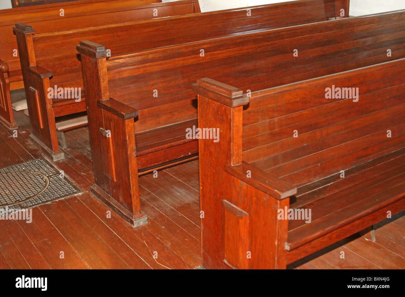 Church Bench Stock Photo