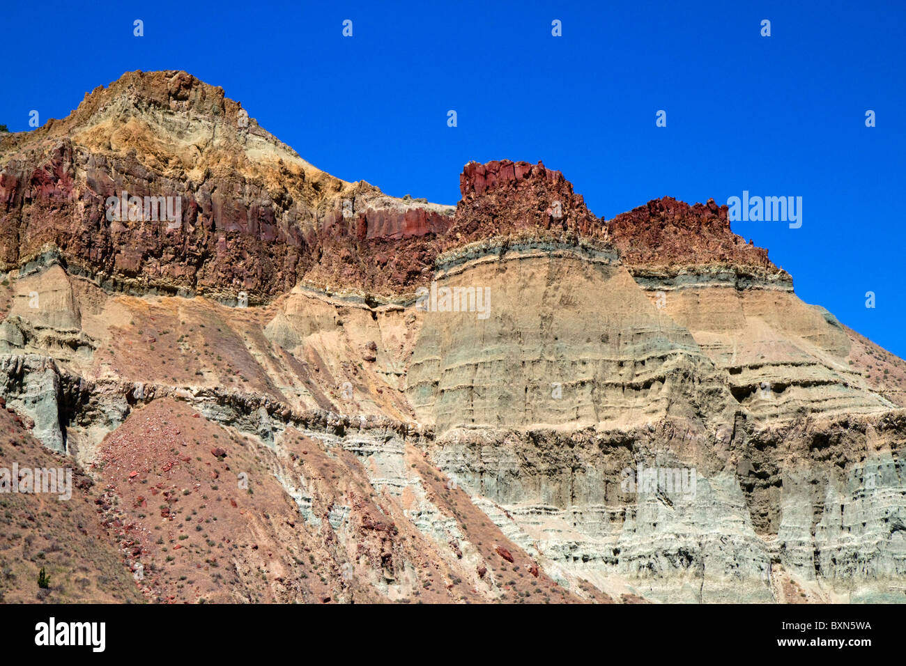 Cathedral Rock at the John Day Fossil Beds National Monument in Eastern Oregon, USA. Stock Photo