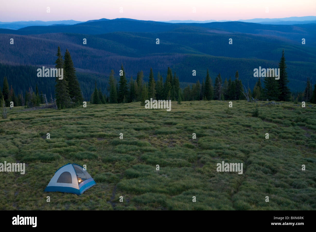 Tent camping at the summit of Green Mountain along the historic