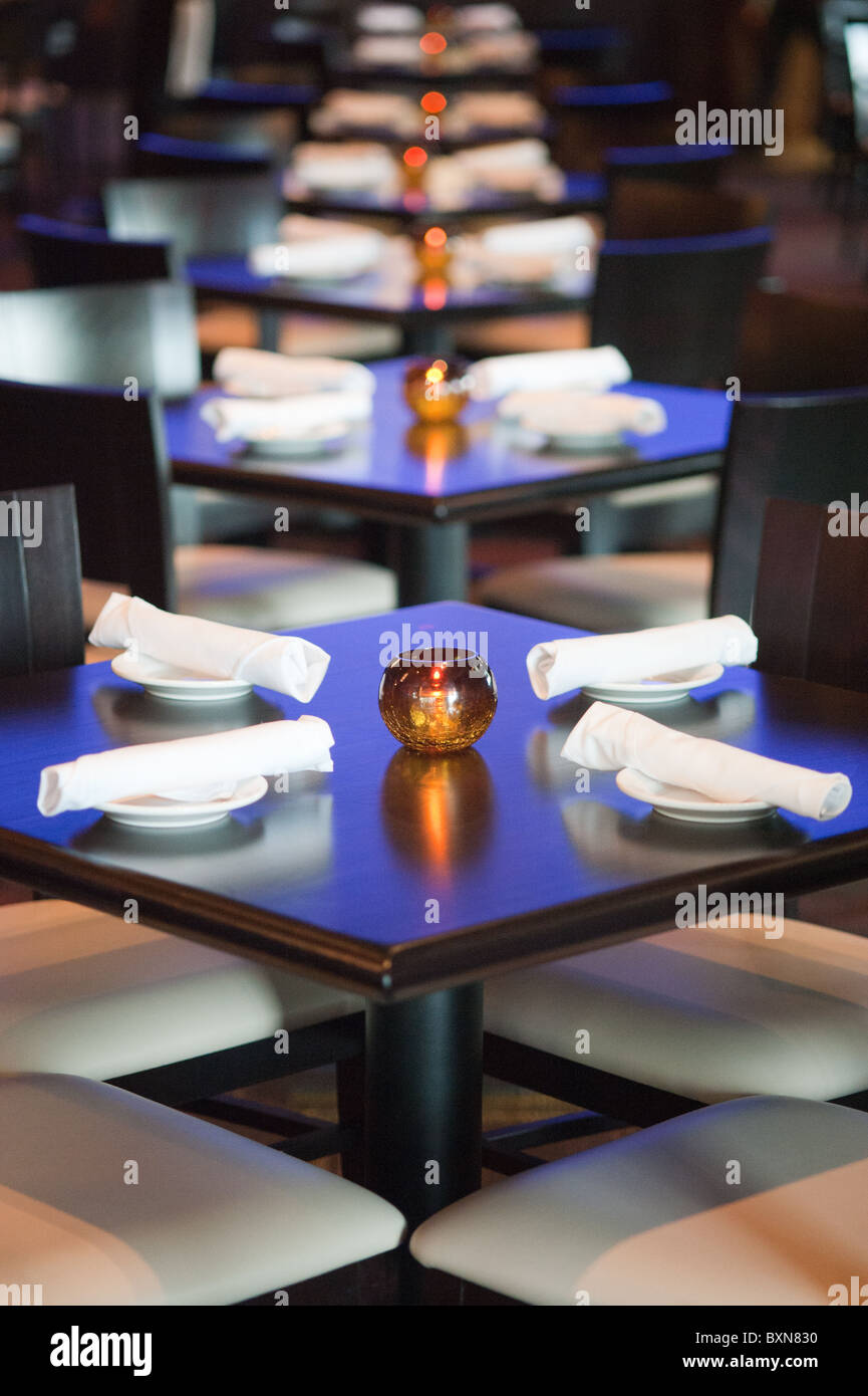 table settings, Paladar restaurant in Annapolis MD Stock Photo
