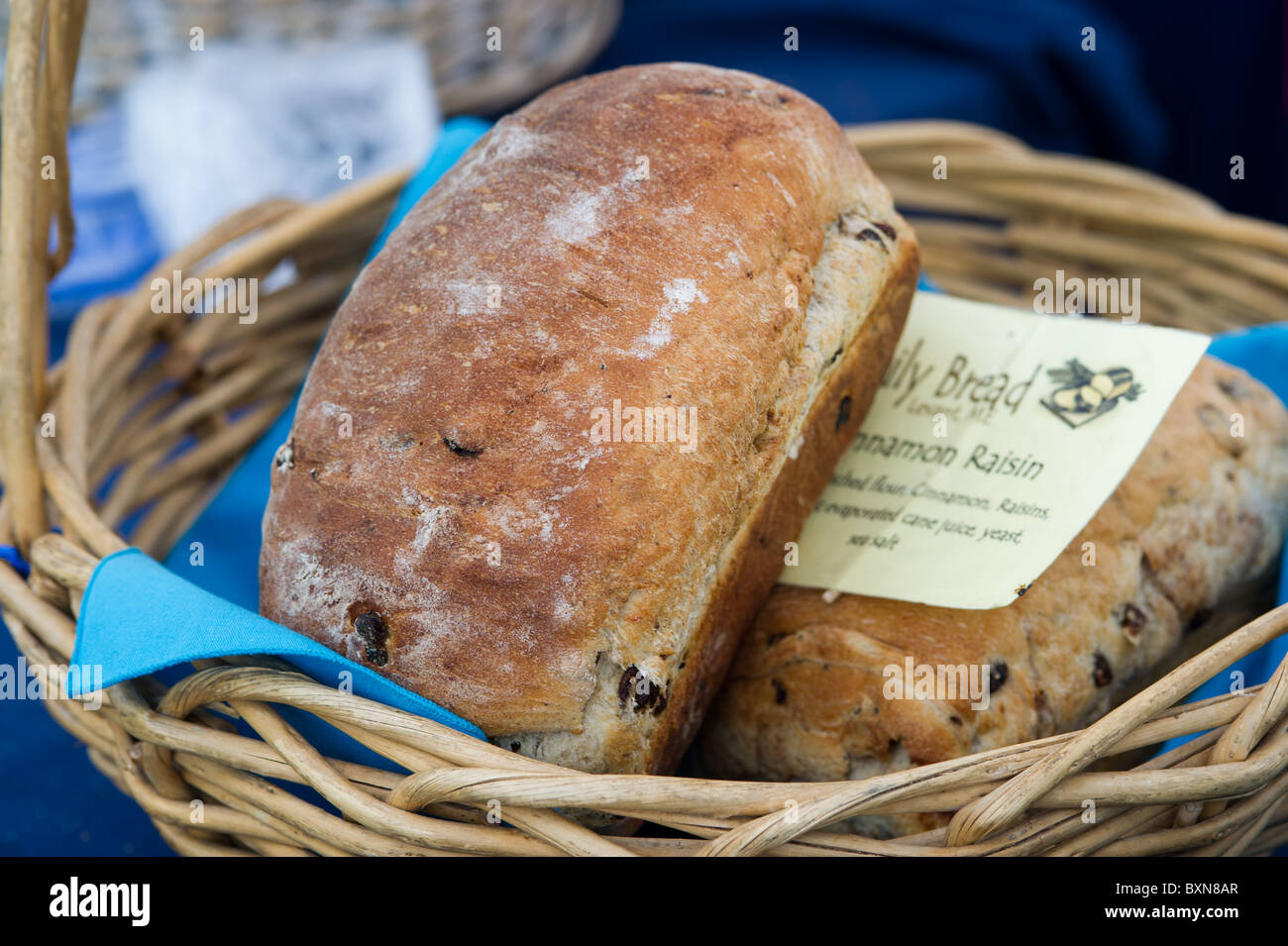 Bread in basket Stock Photo