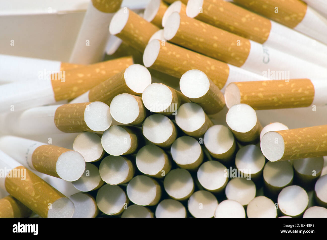 pile of cigarette shells Stock Photo