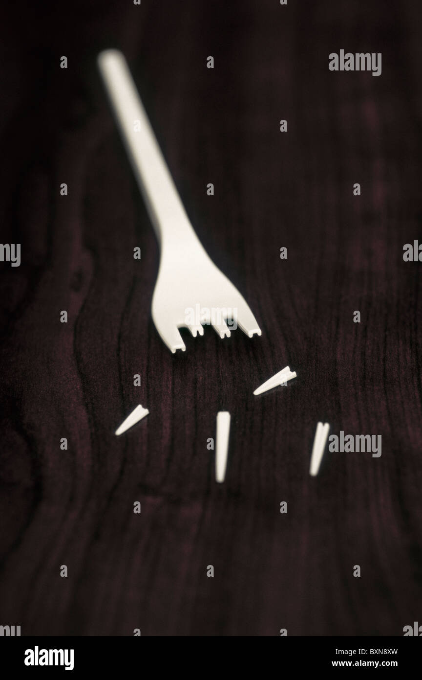 broken plastic fork Stock Photo Alamy