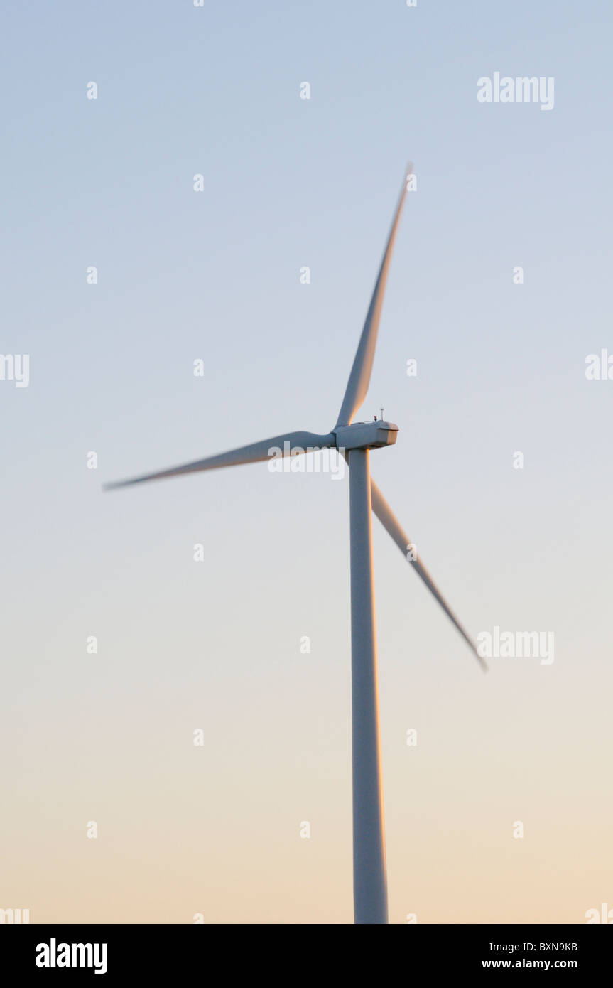 Wind turbine at dawn Stock Photo