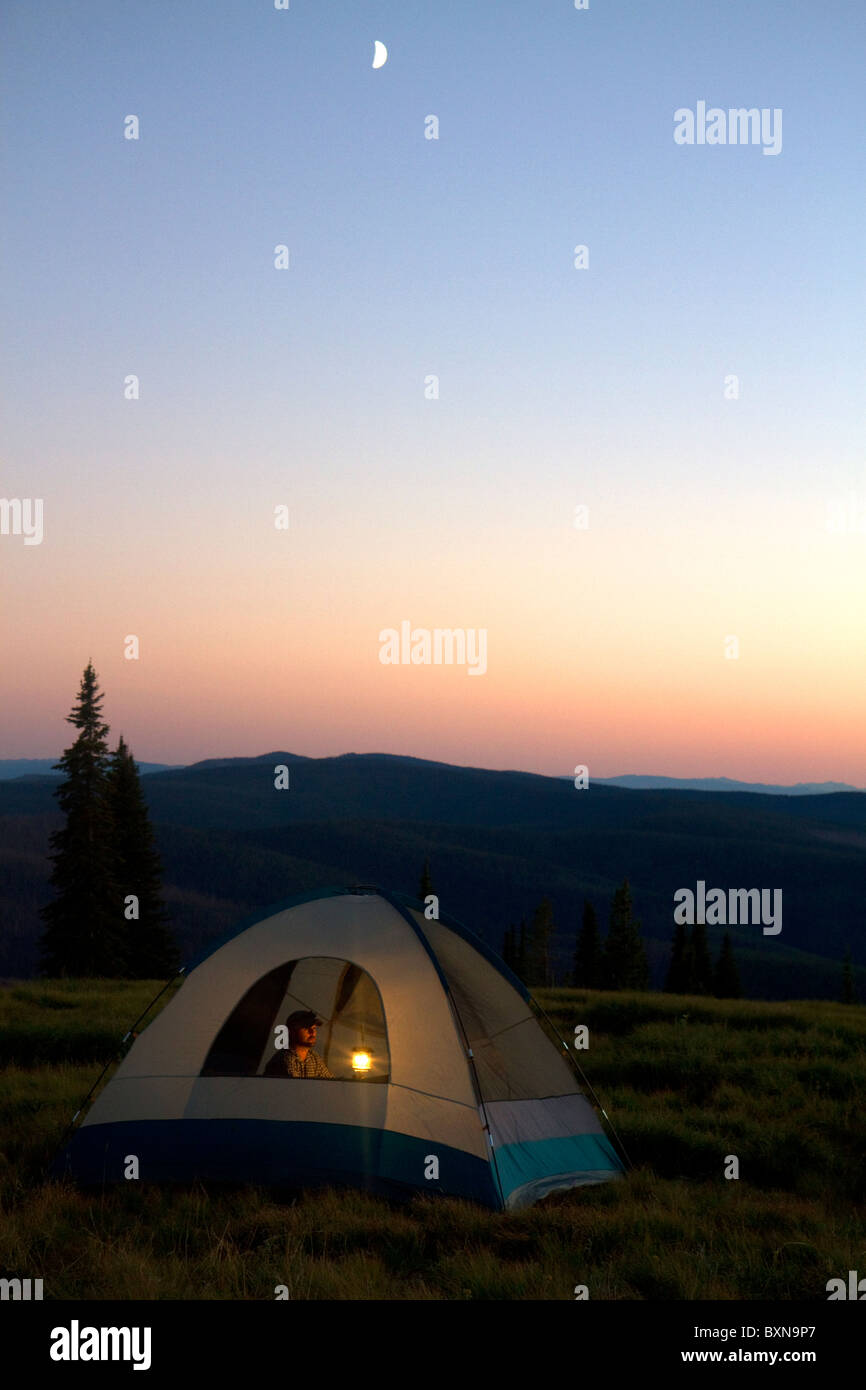 Tent camping at the summit of Green Mountain along the historic