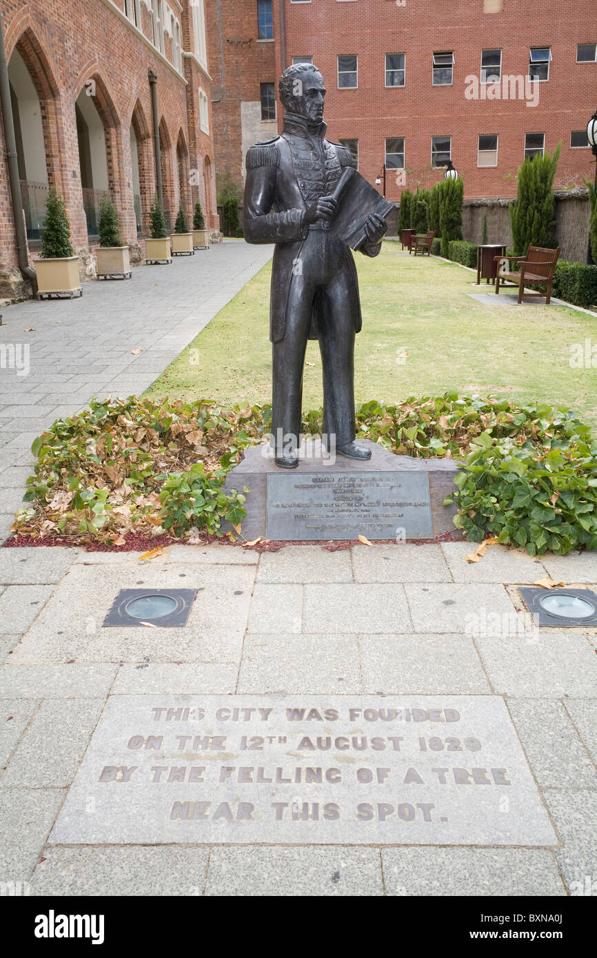 Statue of Captain James Stirling, Perth. Western Australia Stock Photo