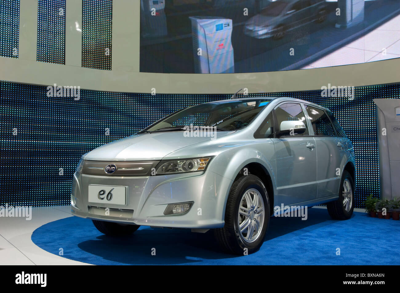 BYD E6 electric car at the 2010 North American International Auto Show in Detroit Stock Photo