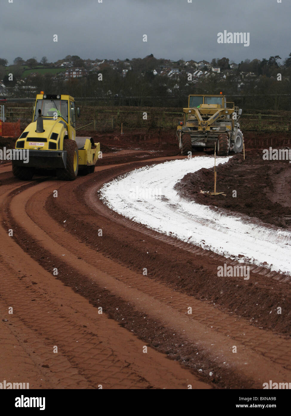 Specially adapted Caterpillar motor scraper CAT RM 350B for lime cement