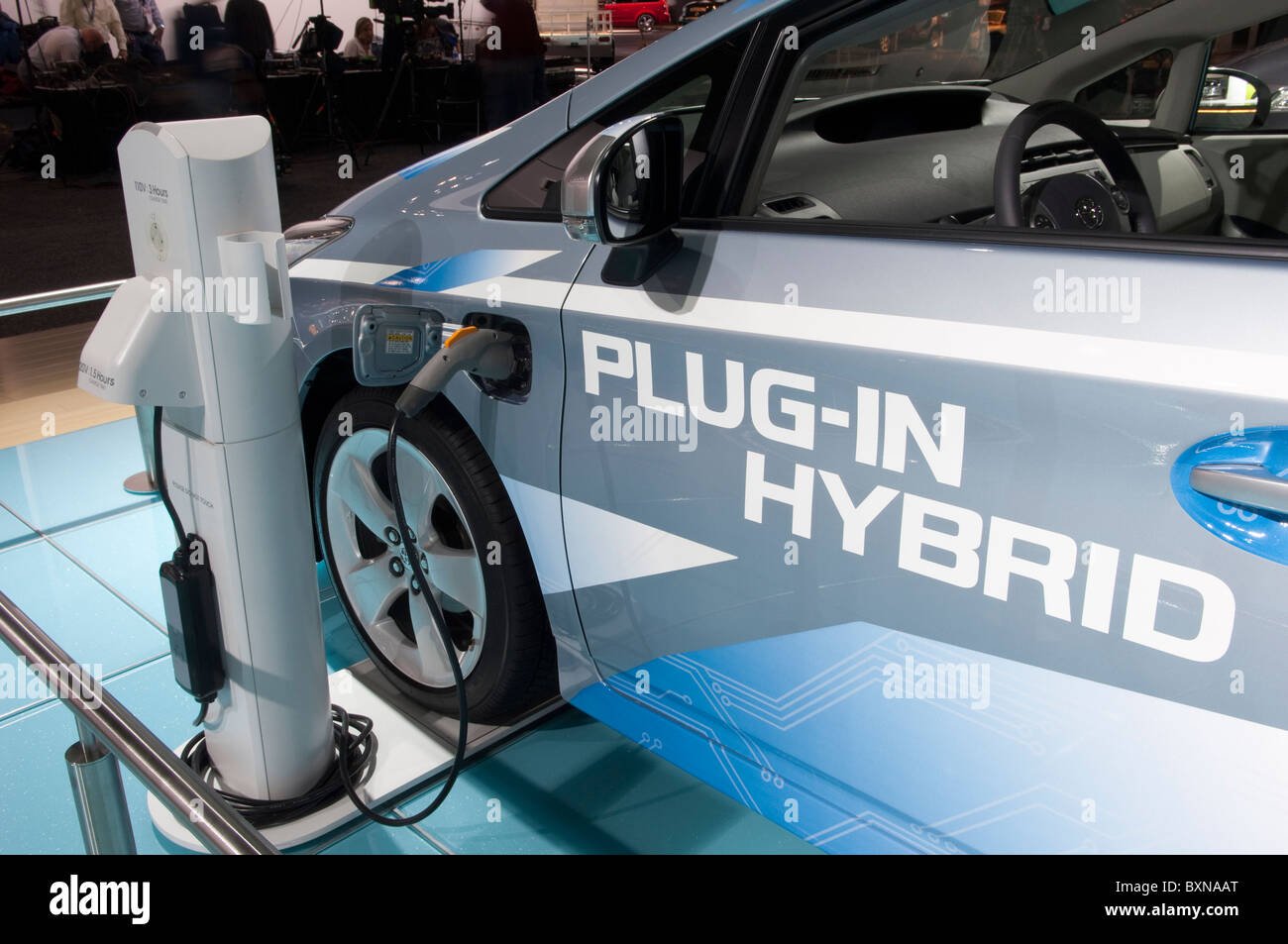 Toyota Prius plug-in hybrid at the 2010 North American International Auto Show in Detroit Stock Photo