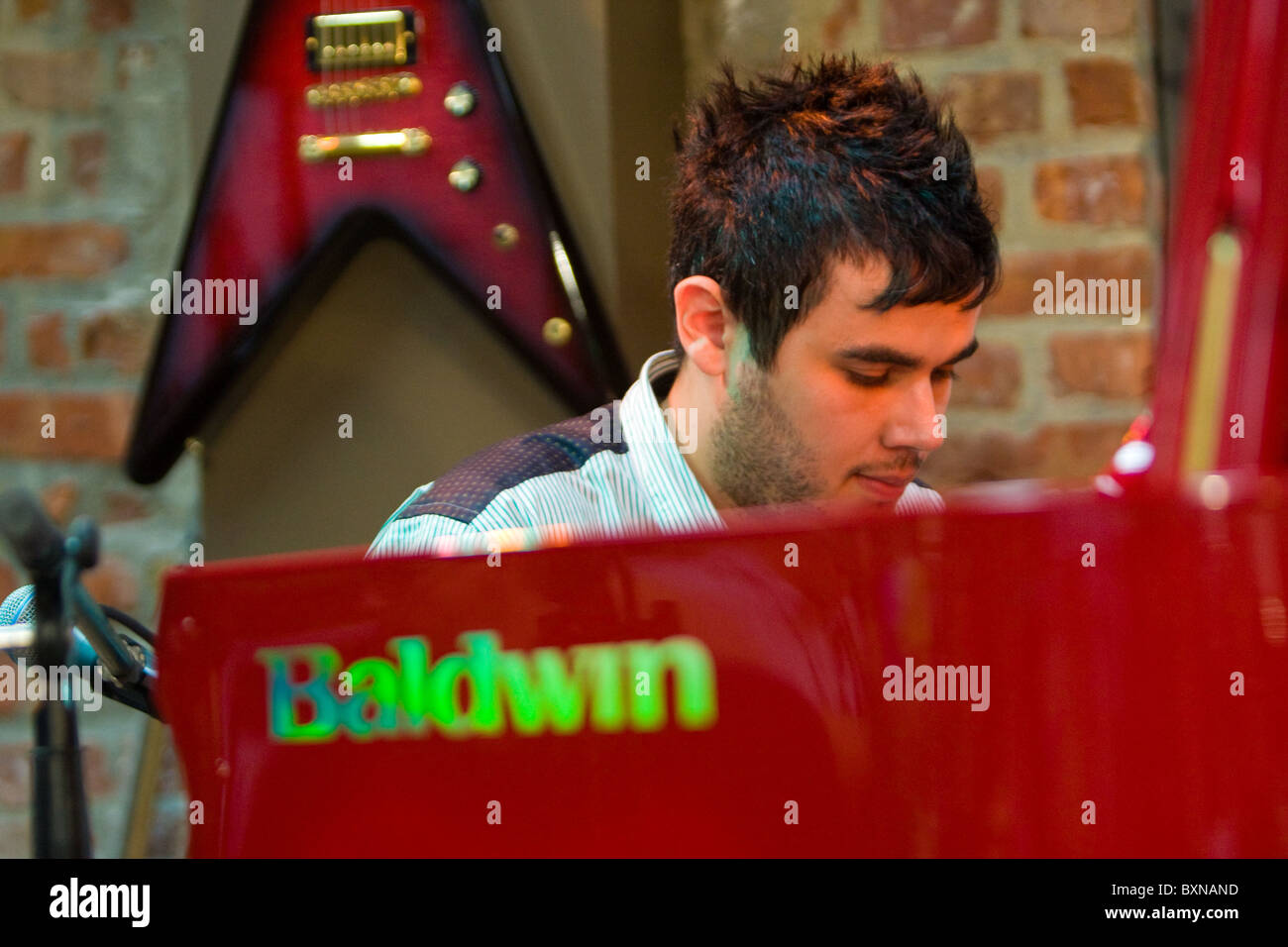 New York Indie Rock Band Vampire Weekend in concert Stock Photo