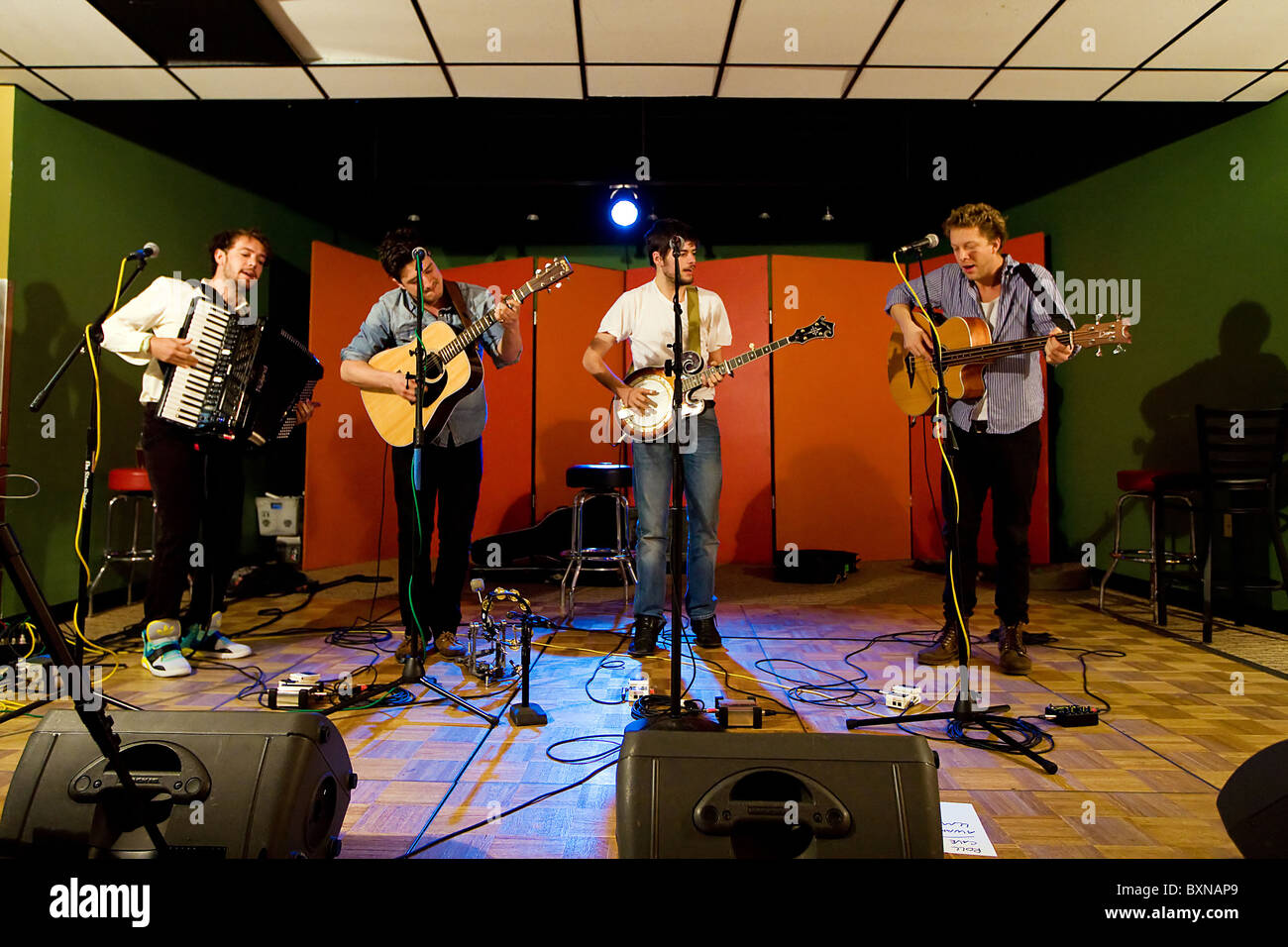 Rock Band Mumford and Sons performing live in concert Stock Photo Alamy