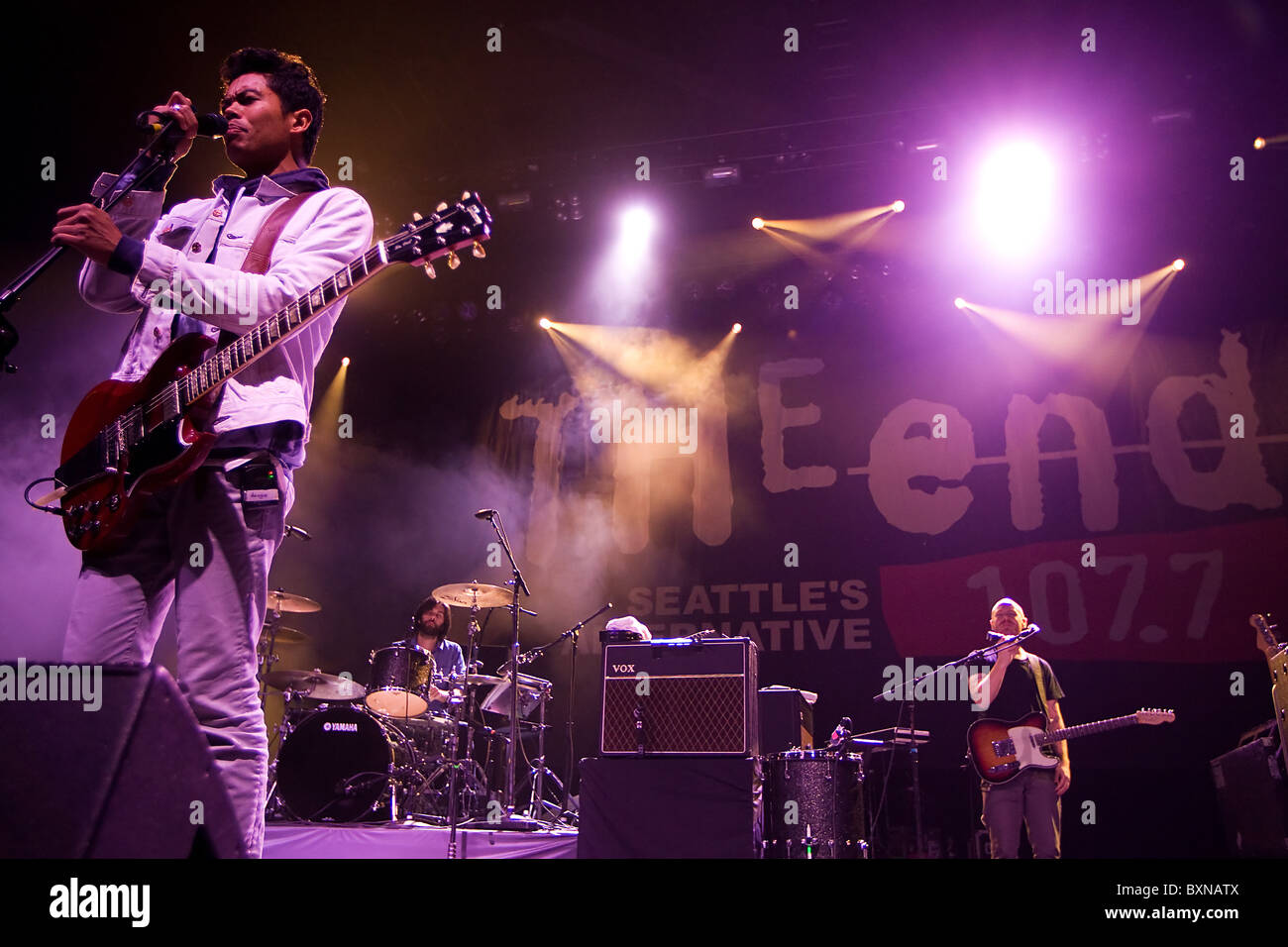 Alternative Rock Band the Temper Trap performing live in concert Stock Photo