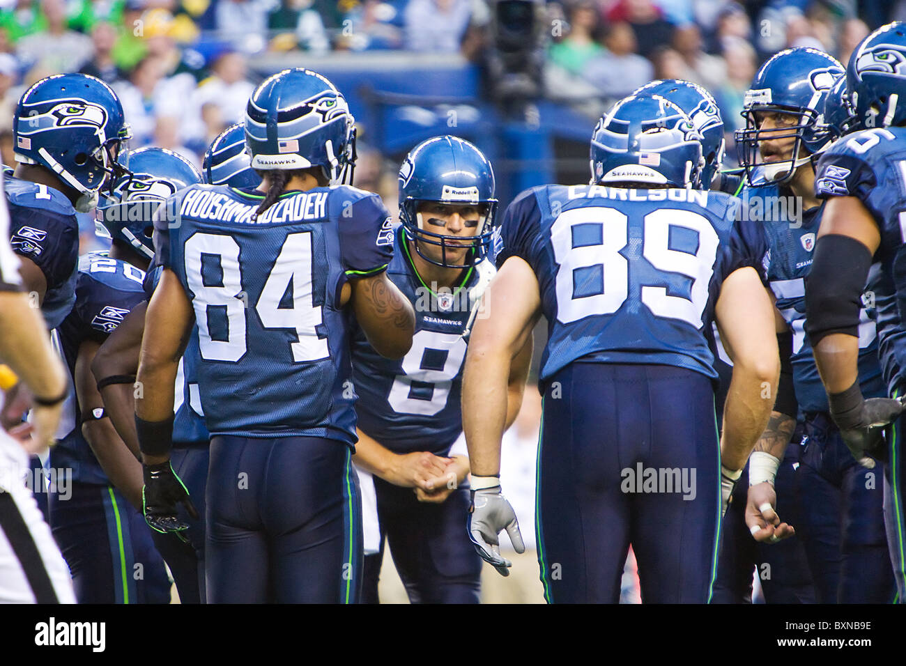 Football Team Huddle Seahawks