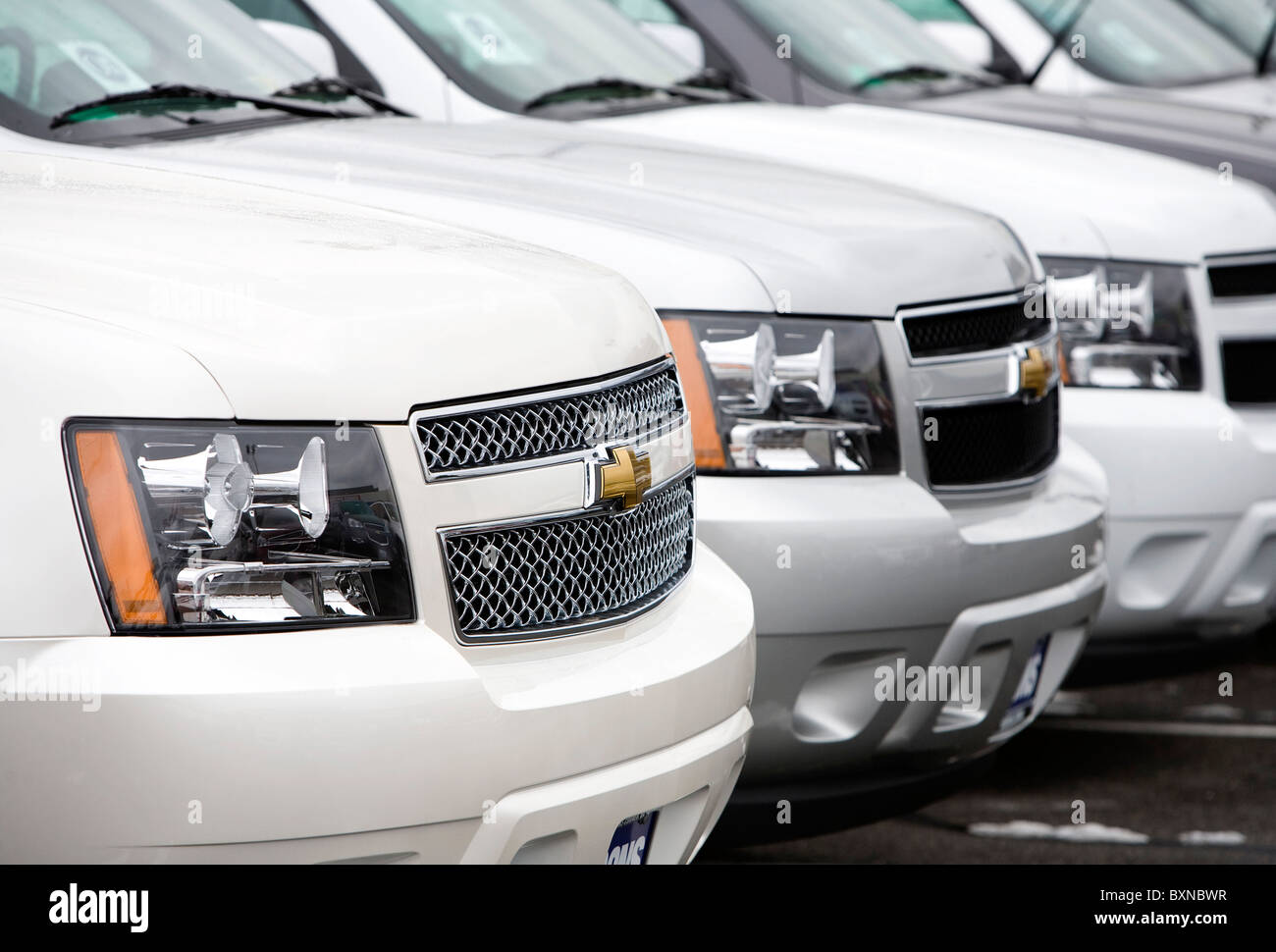 A General Motors dealer lot.  Stock Photo
