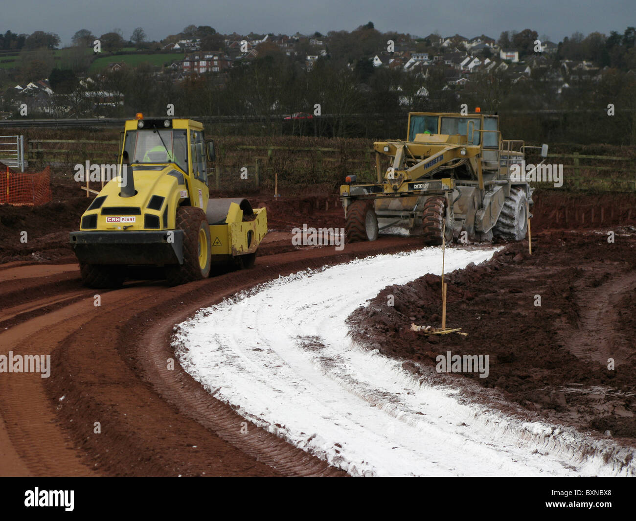 Specially adapted Caterpillar motor scraper CAT RM 350B for lime cement
