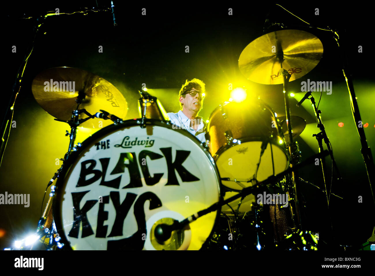 Rock band the Black Keys drummer Patrick Carney Stock Photo Alamy