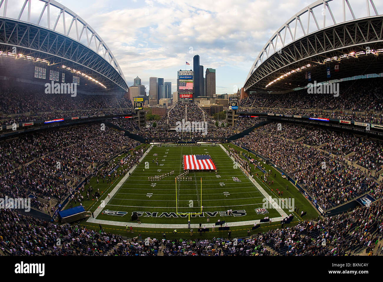 Qwest Field during a Seattle Seahawks NFL pregame show Stock Photo Alamy