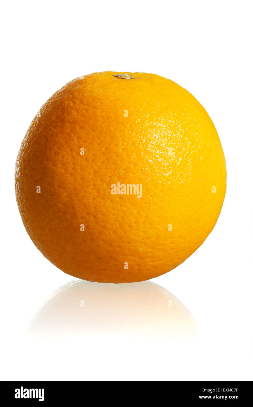 Fresh orange fruit on white background Stock Photo