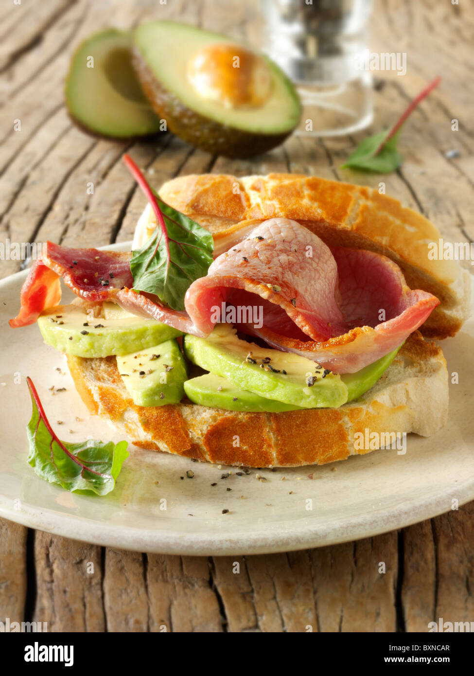 Bacon and avocado sandwich Stock Photo - Alamy