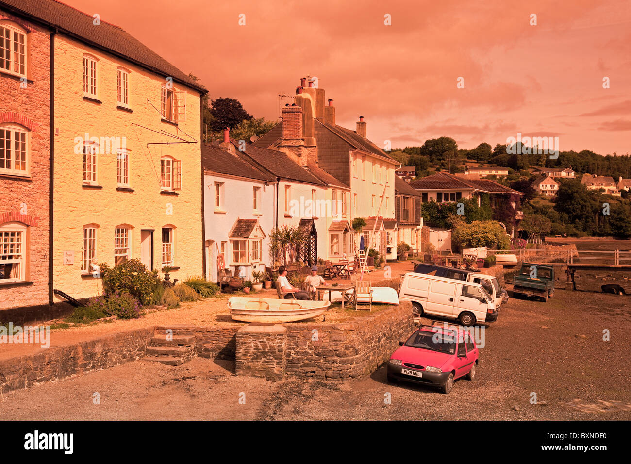 Dittisham showing The Quay, South Hams, Devon, England, UK Stock Photo