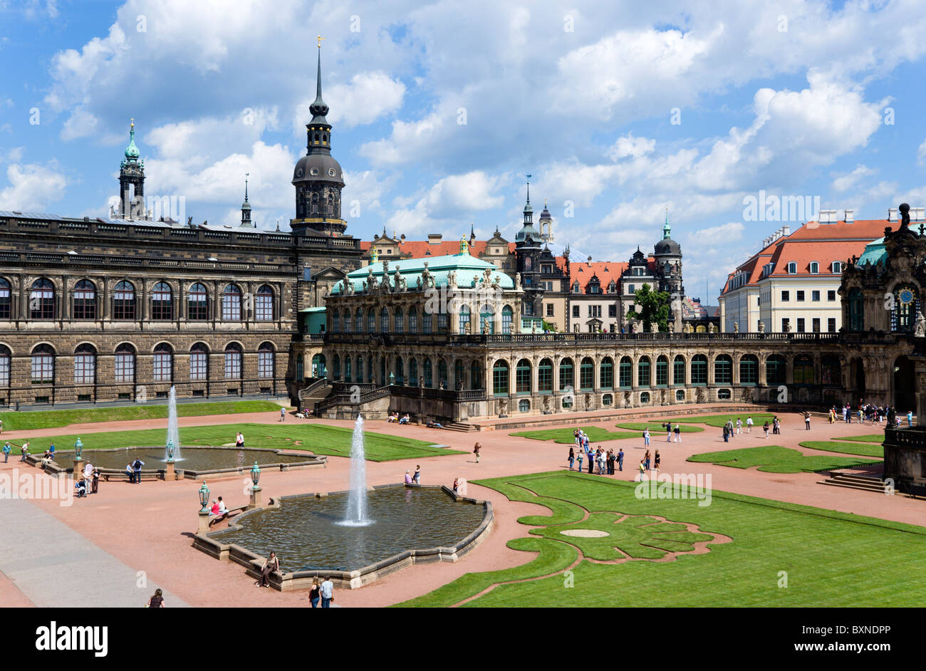 GERMANY Saxony Dresden Central Courtyard of restored Baroque Zwinger ...