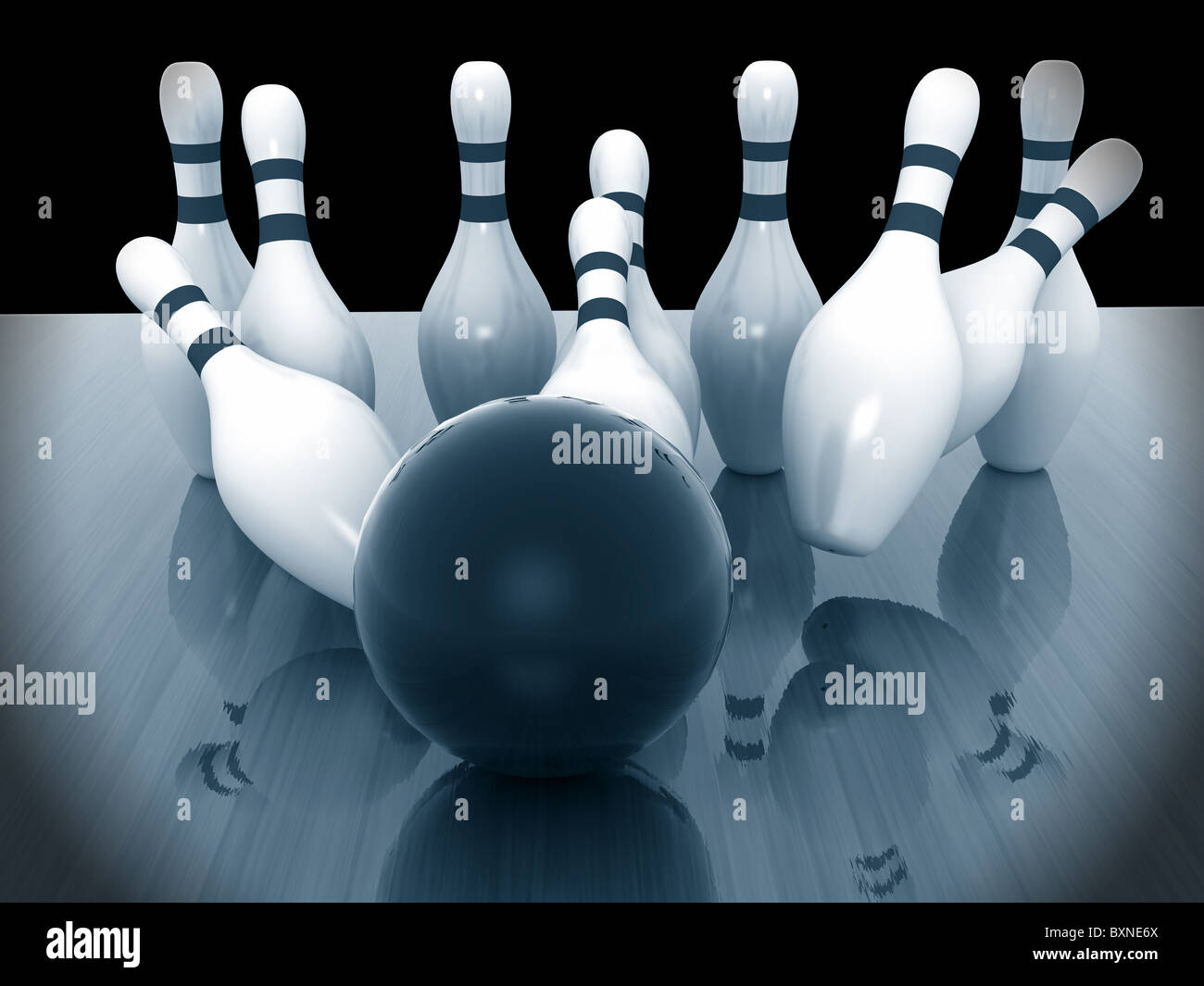 Bowling Pins on wood background Stock Photo - Alamy