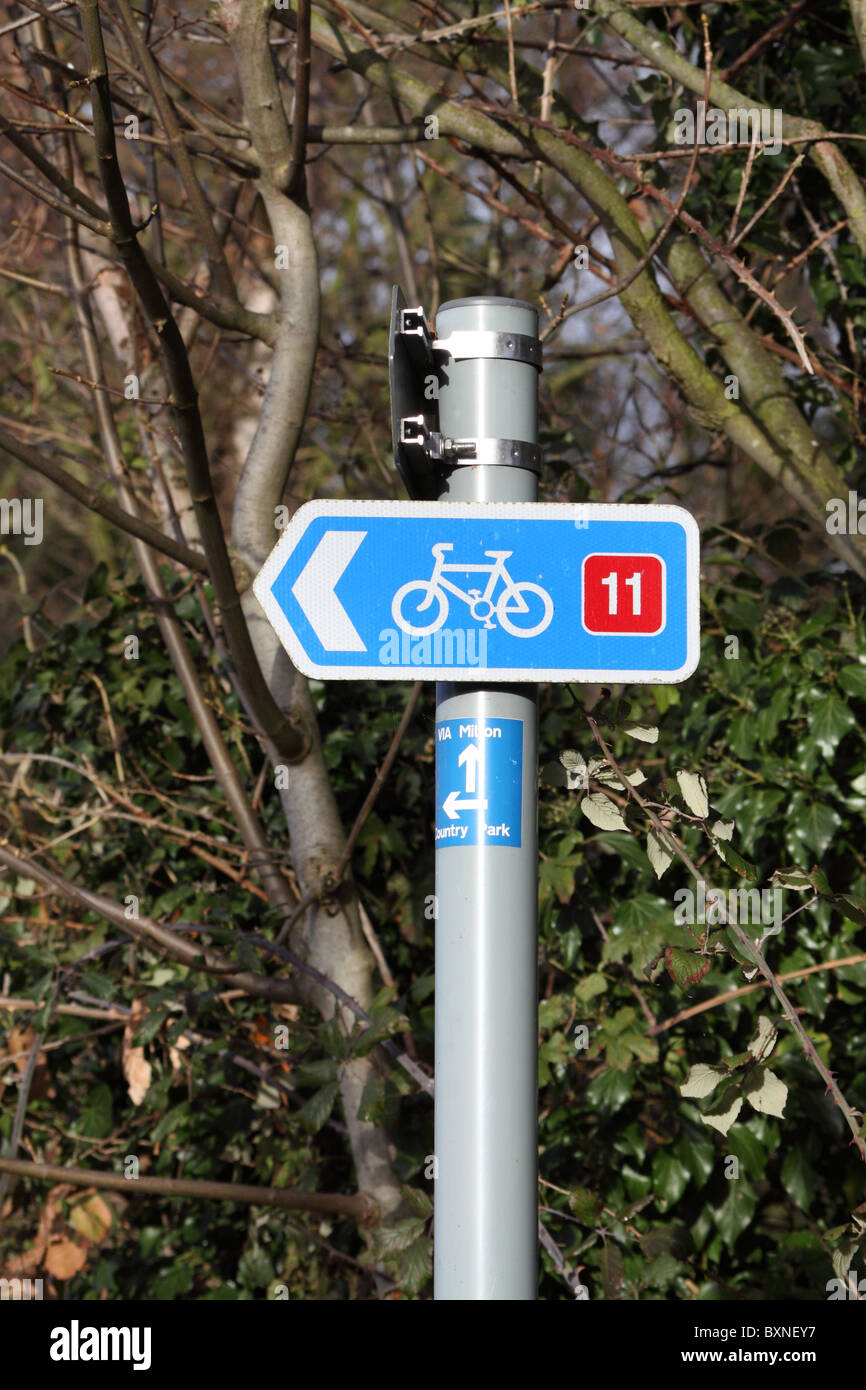 Cycle route way sign Stock Photo