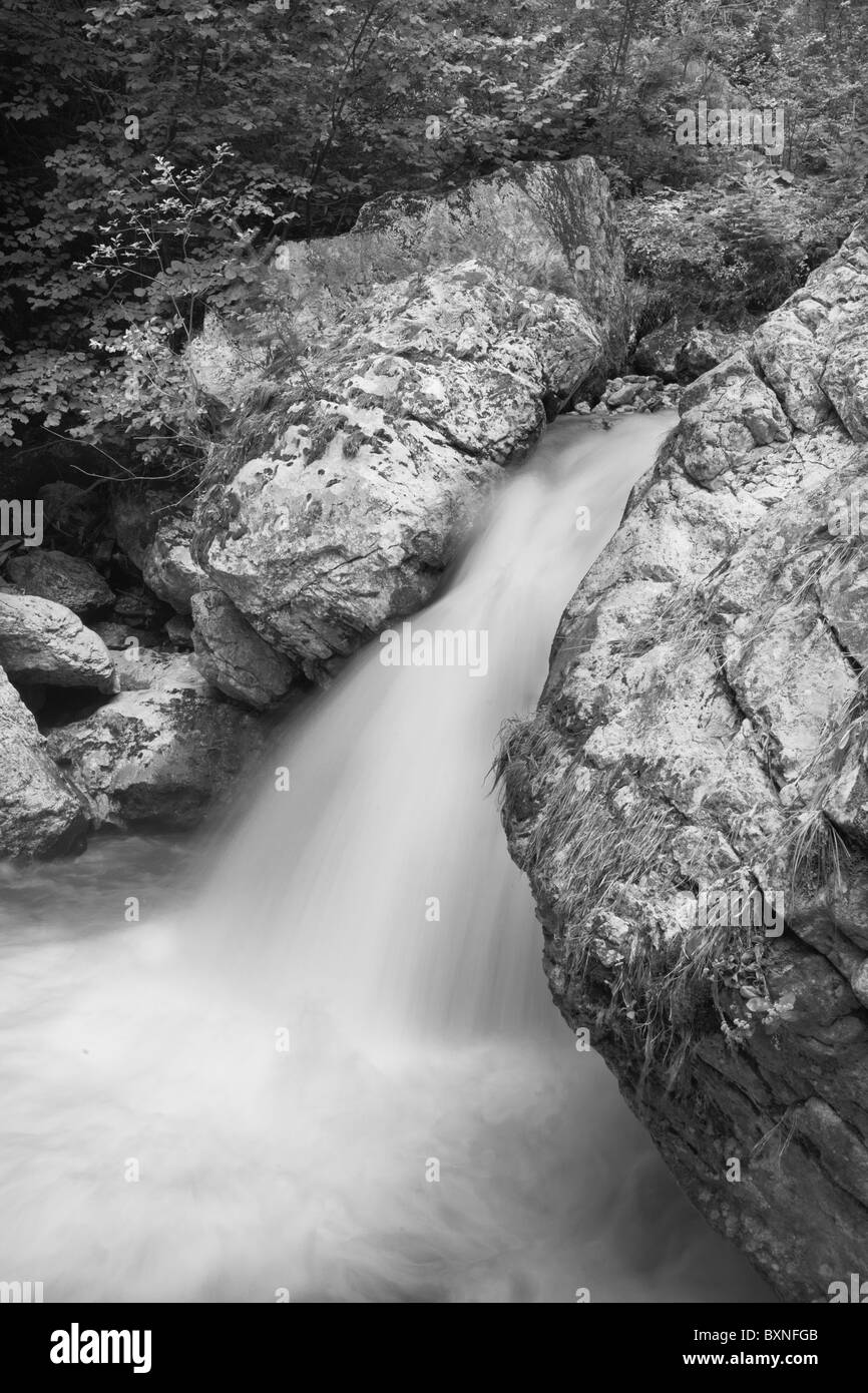 Small waterfall on Bicaz River in Bicaz Gorges, Romania. Stock Photo