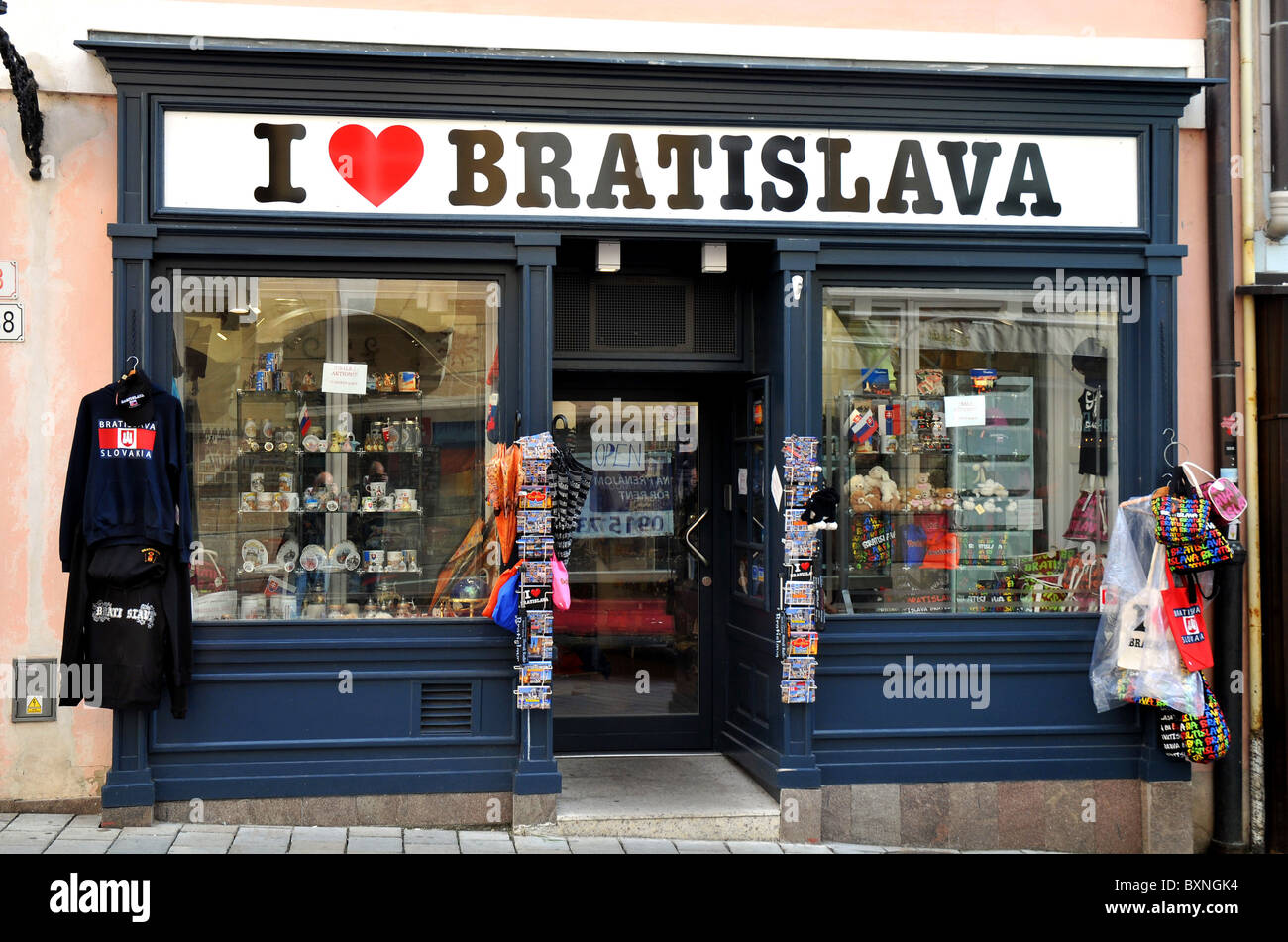 'I Love Bratislava' shop Bratislava, Slovakia, Europe Stock Photo