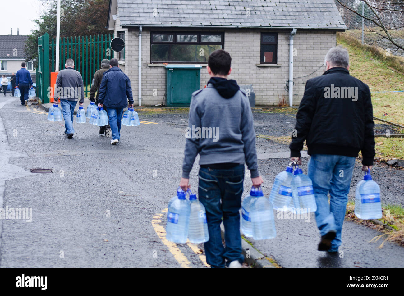People leaving Northern Ireland Water with supplies of bottled water