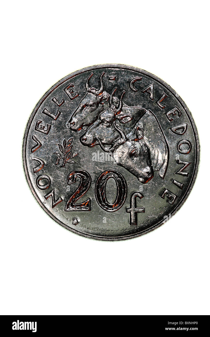 Coin - New Caledonia - 20 Francs Stock Photo