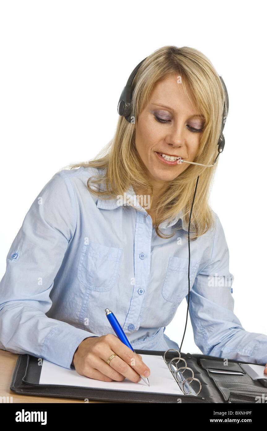 Woman with Headset Stock Photo