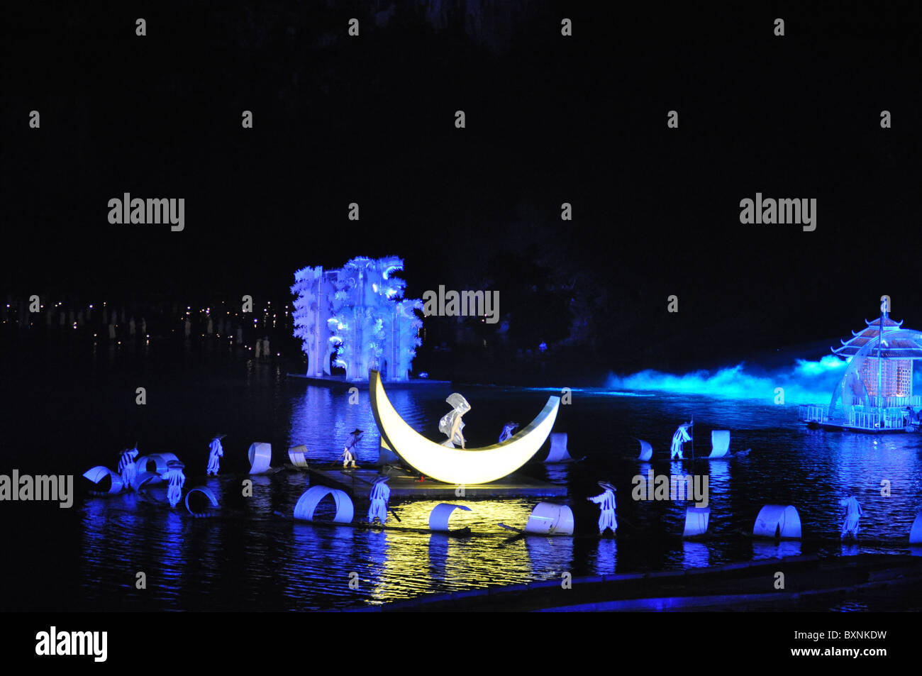 The brilliant show 'Impressions of Liu Sanjie' in Yangshuo Stock Photo