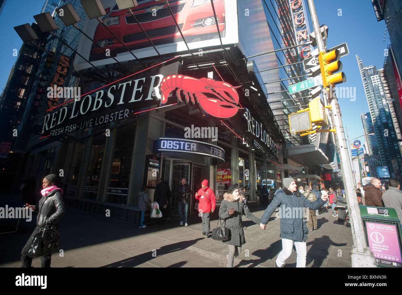 A Red Lobster restaurant in Times Square in New York Stock Photo Alamy