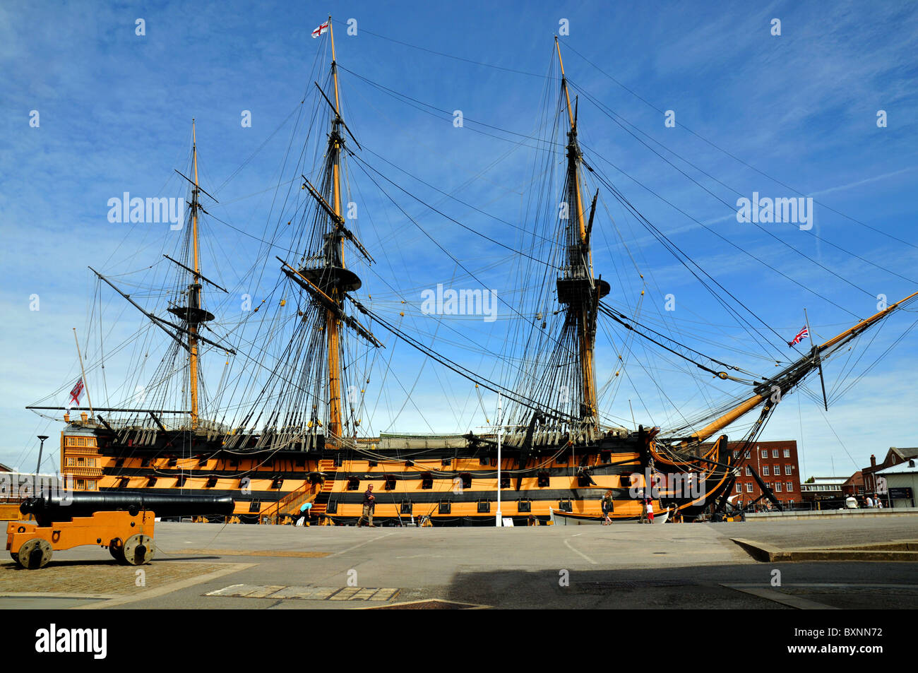 HMS Victory historic ship, Portsmouth Historic Dockyard, Hampshire, Britain, UK Stock Photo