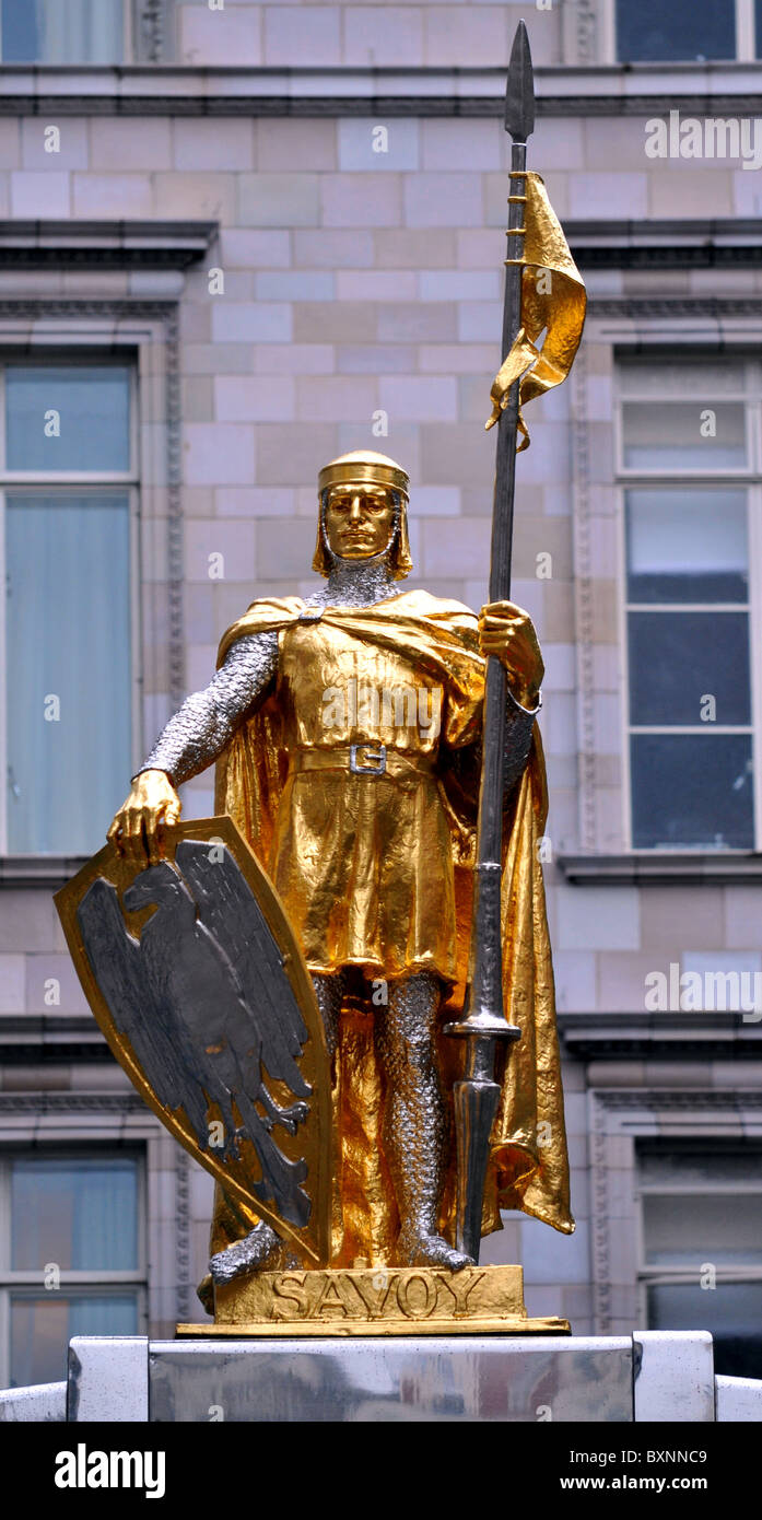 The Savoy Hotel entrance statue, London, Britain Stock Photo Alamy