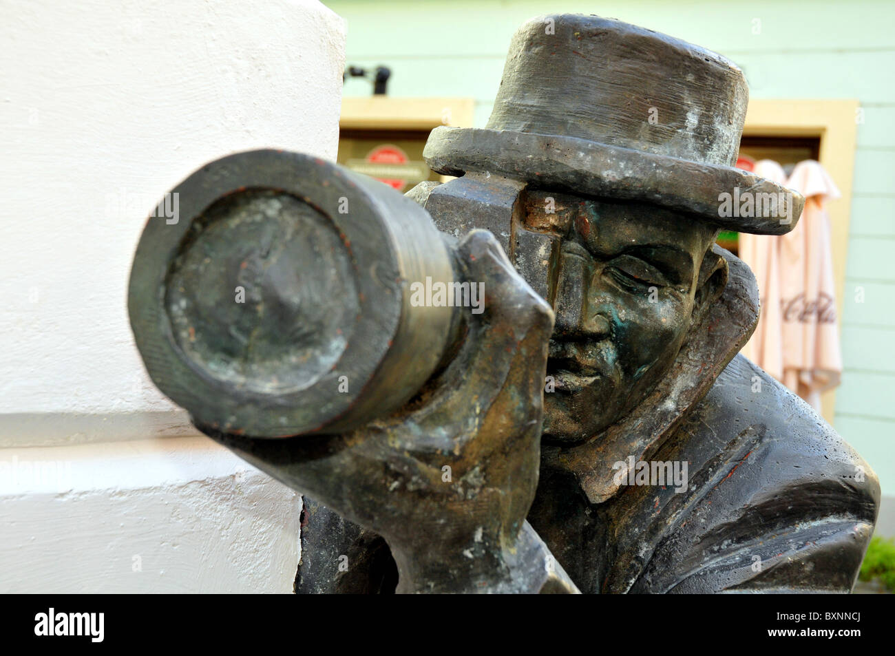 Photographer statue, Bratislava, Slovakia, Europe Stock Photo