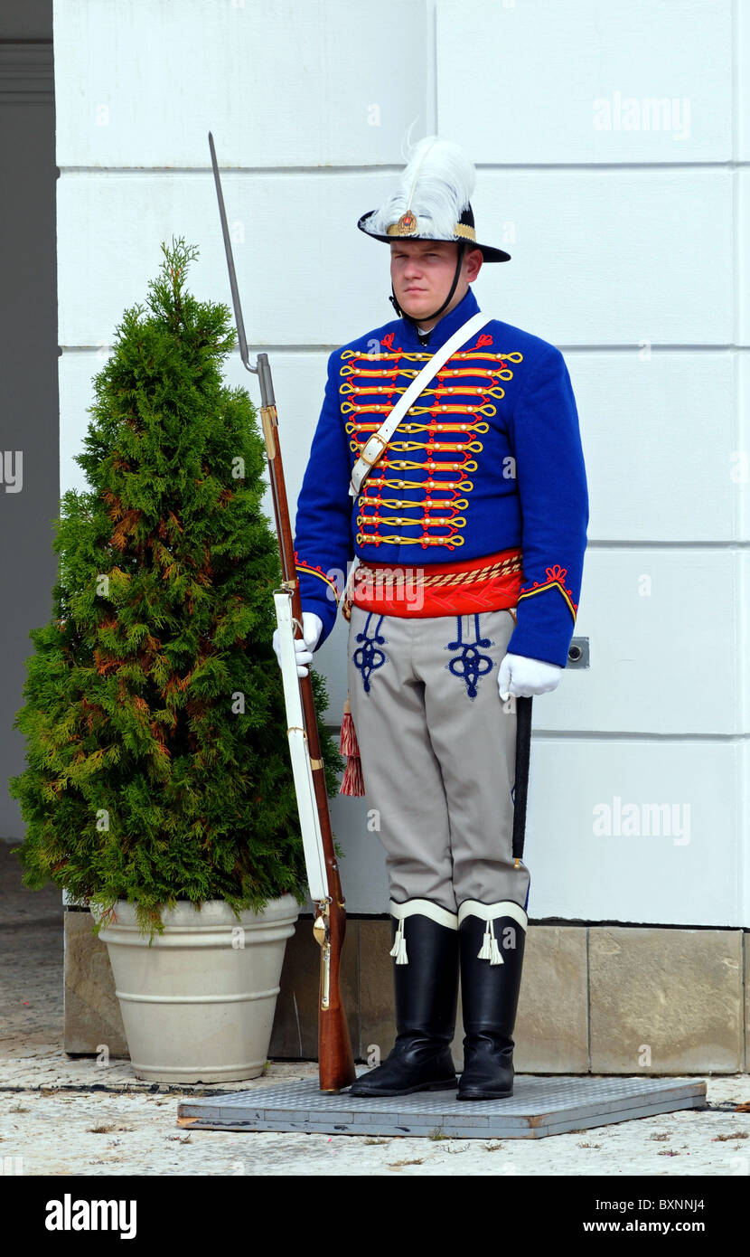 Guard at the Presidential Palace, Bratislava, Slovakia, Europe Stock Photo