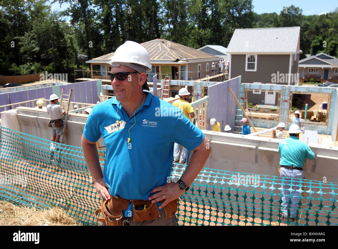 Habitat for Humanity, a nonprofit organization, helps build homes in
