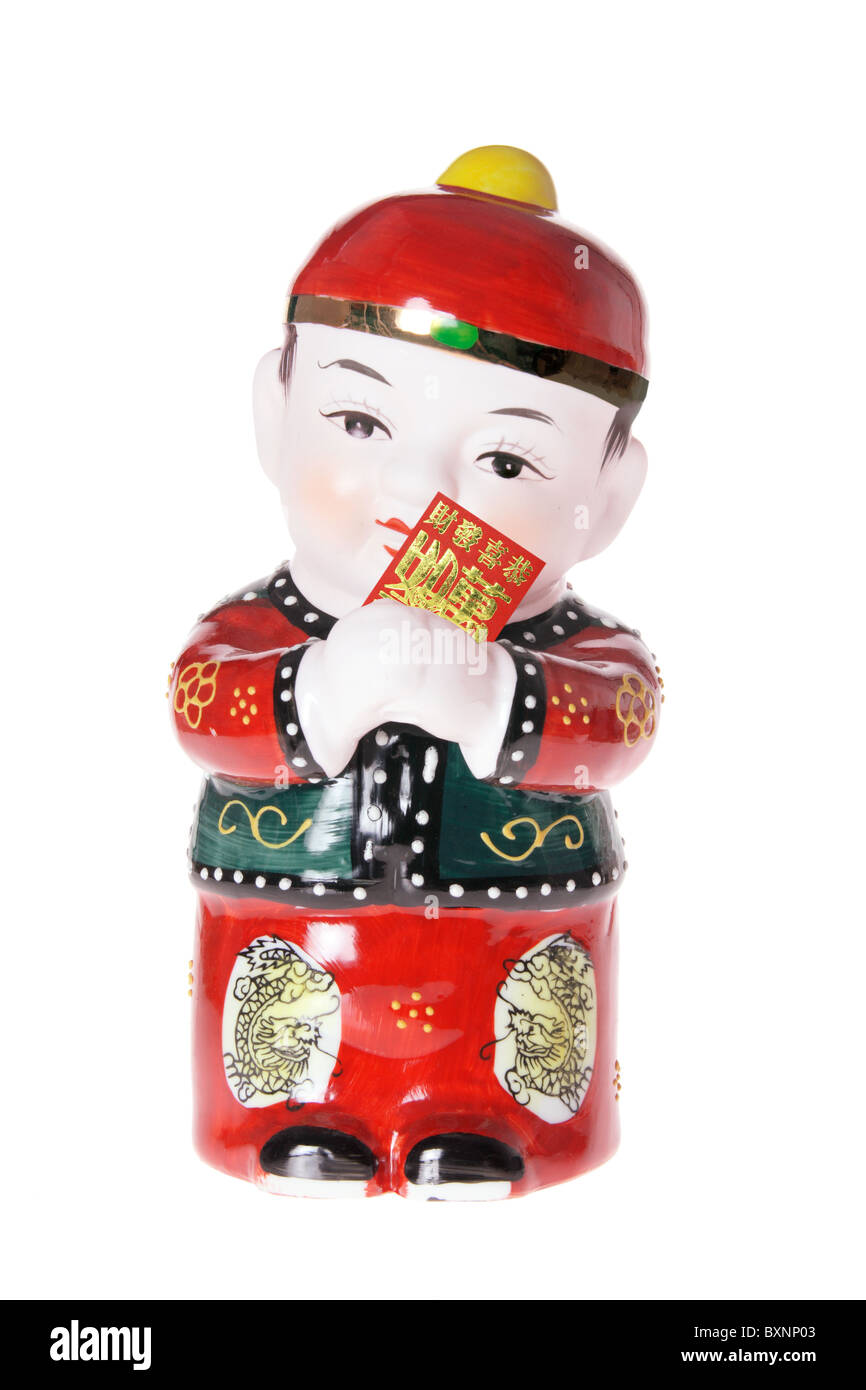 Chinese Boy Figurine Stock Photo