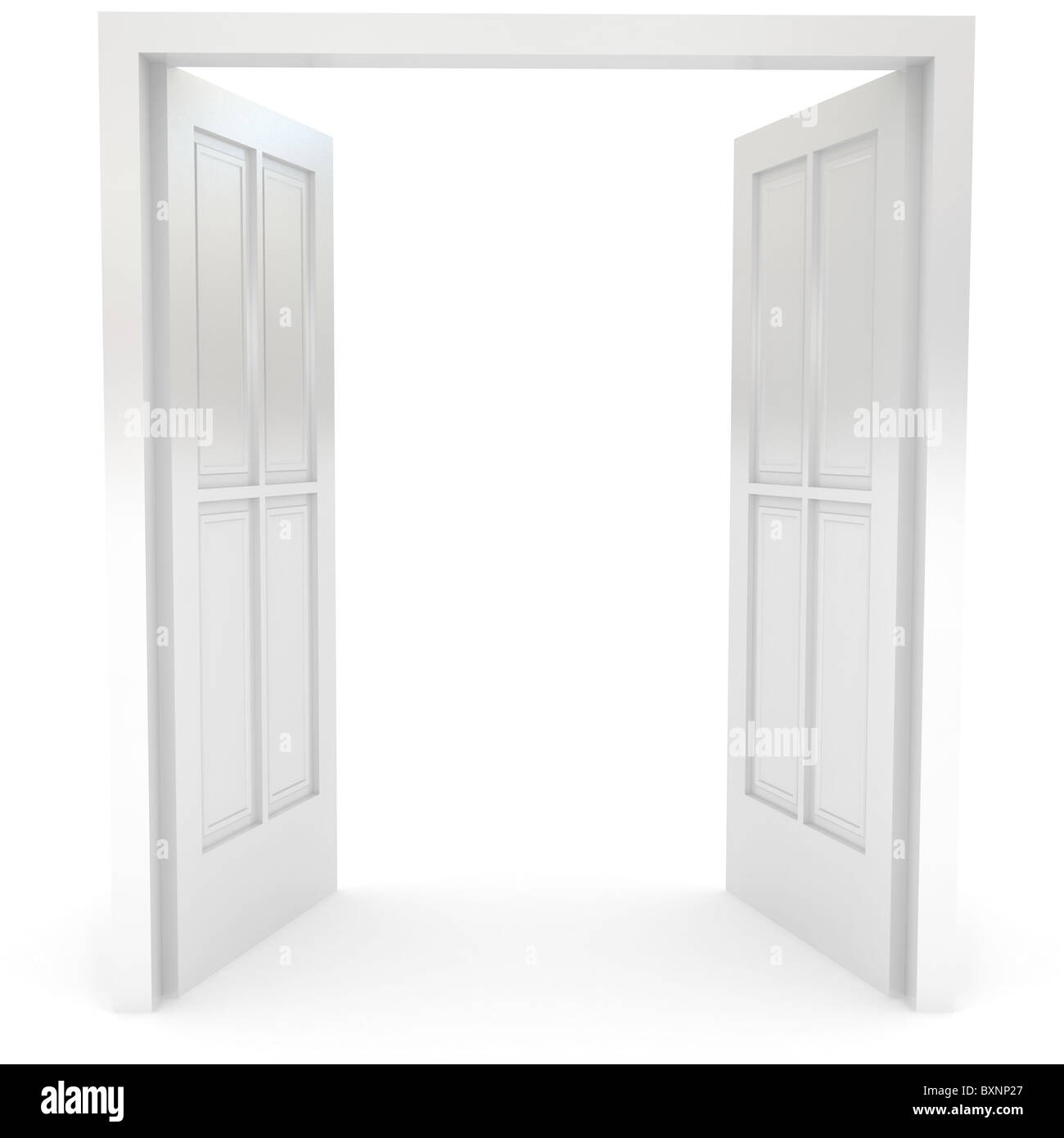 Open door over white Stock Photo