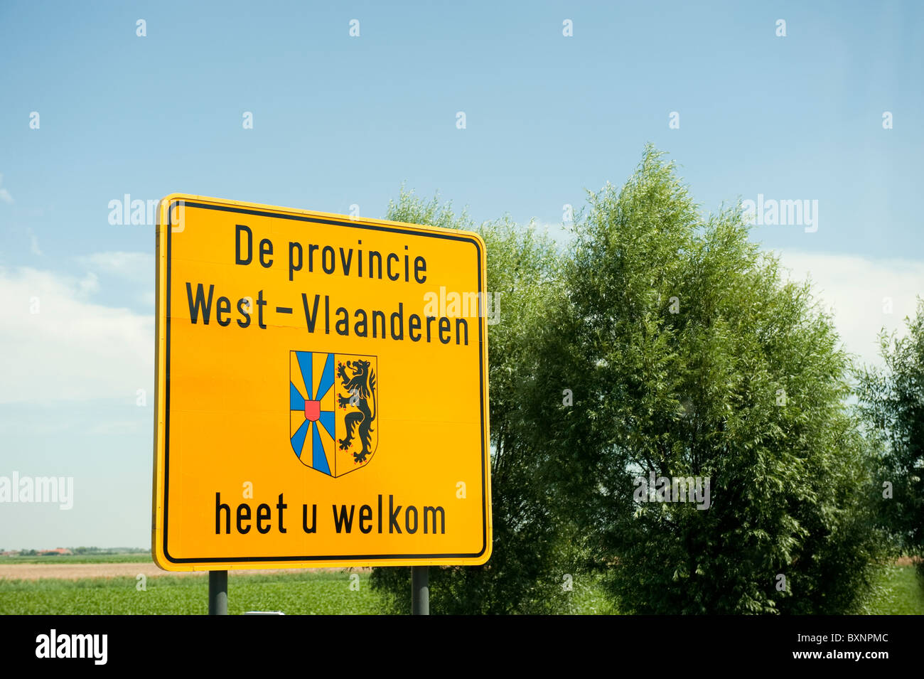 De Provincie West Vlaanderen Heet U Welkom Stock Photo