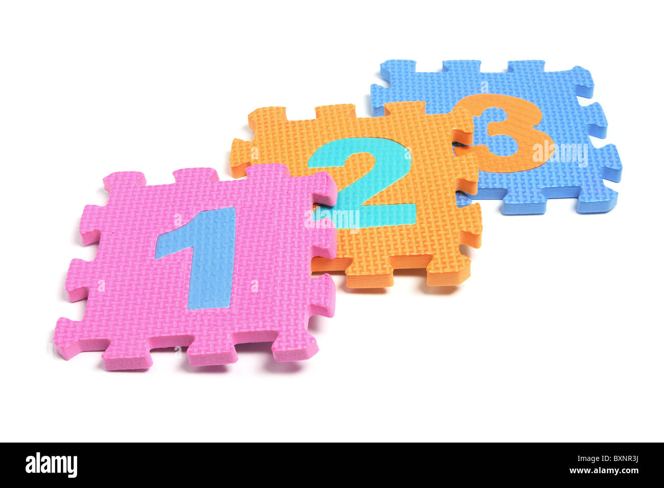 Number Puzzle Pieces Stock Photo Alamy
